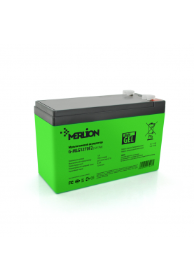 Акумуляторна батарея MERLION G-MLG1270F2 12 V 7,0 Ah (150 x 65 x 95 (100)) Green Q5
