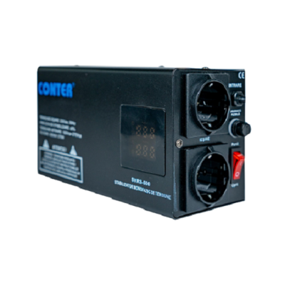 Cтабілізатор напруги релейний Conter SVRS-500VA/375W, 375Вт, Analog, LED дисплей, DC150-270V, AC230±8%, 2*Shuko, Q6