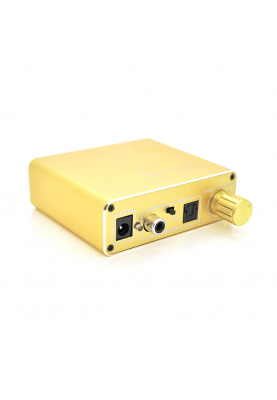 Активний конвертер VEGGIEG F102 із цифрового (SPDIF) в аналоговий (RCA) аудіо сигнал, регулювання звуку, Gold