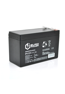 Акумуляторна батарея EUROPOWER AGM EP12-7.2F2 12 V 7,2 Ah ( 150 x 65 x 95 (100) ) Black Q10