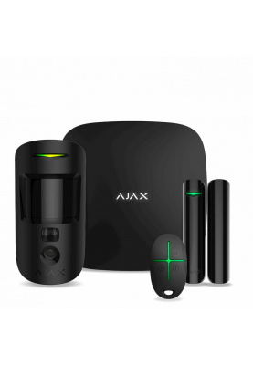 Комплект бездротової сигналізації Ajax StarterKit Cam Plus black (Hub 2 Plus / MotionCam / DoorProtect / SpaceControl)