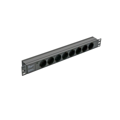 Блок Kingda 19" на 8 троянд. нім. станд., 10А, з індикат., без шнура, чорний, 1U
