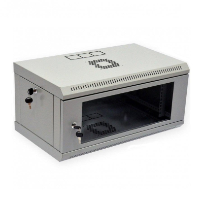 Шафа 4U, 600x350x284мм (Ш*Г*В), економ, акрилове скло, сiра