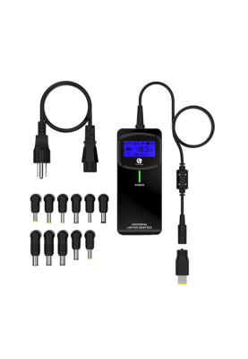 Універсальне АЗП 90W, LCD - дисплей, корпус - пласт, ручне регулювання, 8 роз'ємів BOX