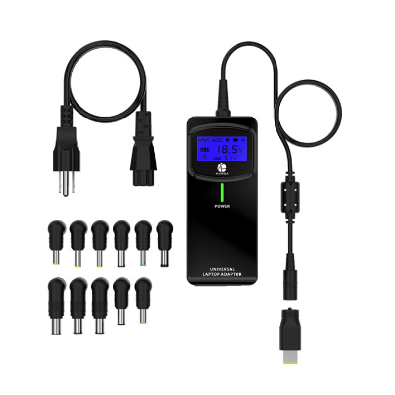 Універсальне АЗП 90W, LCD - дисплей, корпус - пласт, ручне регулювання, 8 роз'ємів BOX
