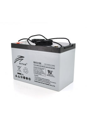 Акумуляторна батарея AGM RITAR RA12-100S, Gray Case, 12V 100.0Ah ( 307 x 169 x 215 ) Q1