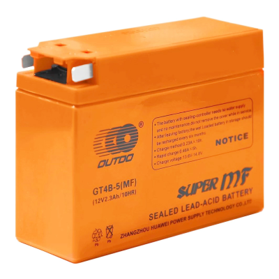 Мотоакумулятор OUTDO (Maxion) GT4B-5 (MF), 12V 2.3 Ah (114 х 39 х 87), Orange, Q20