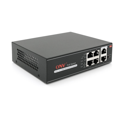 4х портовий PoE комутатор ONV-H1064PL 4 порти РоЕ 100 Мбіт + 2х100 Мбіт, IEEE802.3af / at до 30 Вт на кожний PoE порт