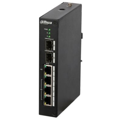 4-портовий керований комутатор POE DH-PFS4206-4P-120 з 3 портами POE 100Мбіт + 1 порт POE 1000Мбіт + 2 порти SFP 1000Мбіт, 120Вт, 150x100x30 мм