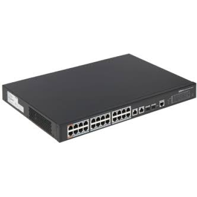 24-портовий керований комутатор POE PFS4226-24ET-240 48V з 24 портами POE 100Мбіт + 2/UP-Link 1000Мбіт + 2/SFP 1000Мбіт, 440x300x44 мм