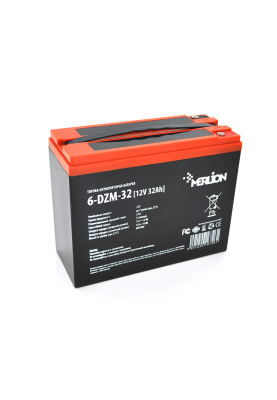 Тягова акумуляторна батарея AGM MERLION 6-DZM-32, 12V 32Ah M5 (218x95x175мм), 9,5 кг. Q2