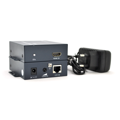 Одноканальний активний подовжувач HDMI сигналу UTP кабелю. Дальність передачі: до 100 метрів, cat5e/cat6e 1080P/3D (96*76*28) x2