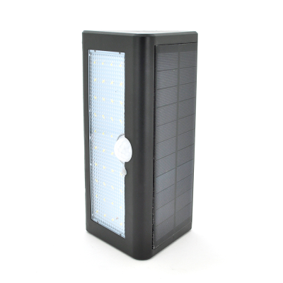 Вуличний ліхтар із датчиком руху з сонячною панеллю, кріплення на стіну 48LED, Black, макс. навантаження 5W,