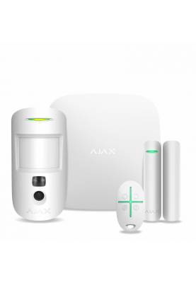 Комплект бездротової сигналізації Ajax StarterKit Cam white ( Hub 2/MotionCam/DoorProtect/SpaceControl )