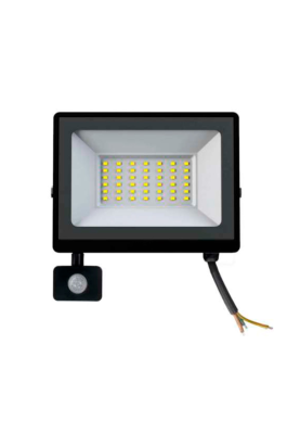 Прожектор LED з датчиком руху Ritar ZB-PGGY-100W, 100W, SMD2835, IP65, 8000Lm, 6500K (100%), Ra>70, 271*200*40mm, Black