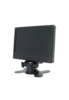 Автомобільний РК-монітор 7"(16:9) панель IPS, AV/VGA/HDMI роз'єми, 1024*600ips, 12-24V, BOX