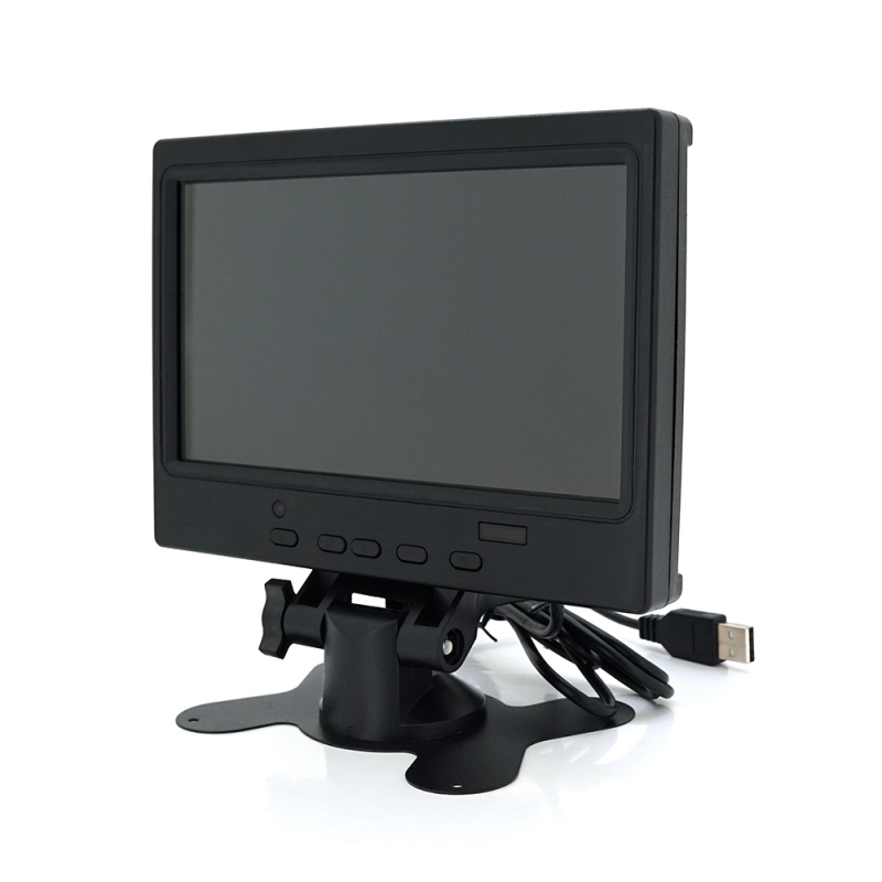 Автомобільний РК-монітор 7"(16：9) панель IPS, AV/VGA/HDMI роз'єм + touchscreen, 1024*600ips, 12-24V, BOX