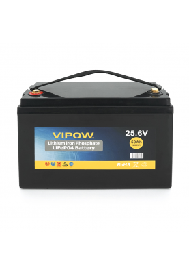 Акумуляторна батарея Vipow LiFePO4 25,6V 50Ah з вбудованою ВМS платою 40A (330*175*225)