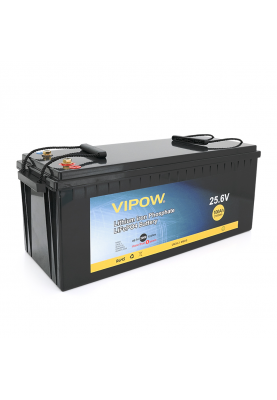 Акумуляторна батарея Vipow LiFePO4 25,6V 100Ah з вбудованою ВМS платою 80A (523*207*215)
