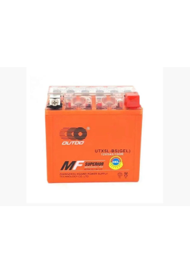 Мотоакумулятор OUTDO (Maxion) UTX5L-BS GEL, 12V 5 Ah (113 х 70 х 108), Orange, Q10