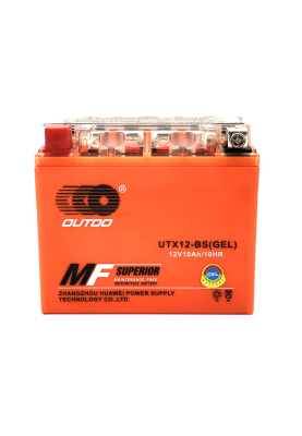 Мотоакумулятор OUTDO (Maxion) UTX12-BS GEL, 12V 10Ah (150 х 87 х 130), Orange, Q6