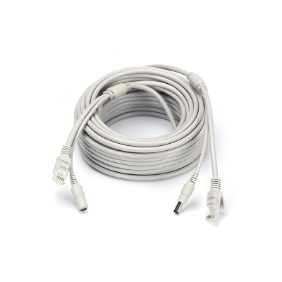 Патчкорд комбінований по кручений парі RJ-45 + DC 40m, сірий, Q10