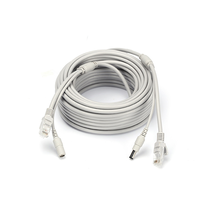 Патчкорд комбінований по кручений парі RJ-45 + DC 40m, сірий, Q10