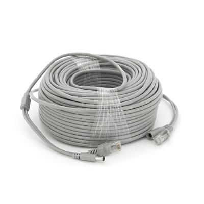 Патчкорд комбінований по кручений парі RJ-45 + DC 50m, сірий, Q20
