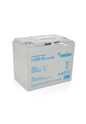Тягова акумуляторна батарея AGM MERLION 6-DZM-80, 12V 80Ah ( 265 x 168 x 215) Q1