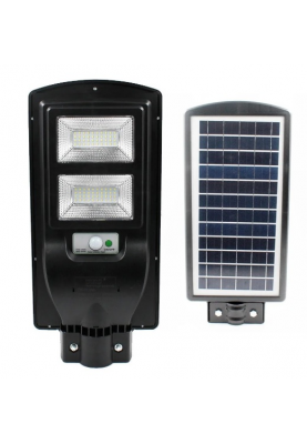 Вуличний ліхтар із сонячною батареєю на стовп 2VPP з пультом, 1 режим, корпус-міцний пластик, 90W, ip65, вбудований акум 20000 mAh, Black, Box