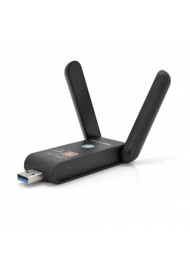 Бездротовий мережевий адаптер Wi-Fi-USB3.0 Merlion LV-UAC15,RTL8812BU, з 2-ма антенами 10см,802.11bgn, 1200MB,2.4 GHz,Blister