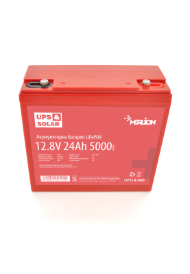 Літій-залізо-фосфатний акумулятор Merlion LiFePO4 12.8V 24AH (4S4P/BMS-30A), (166x175x125) for UPS, до 5000 циклів, Q6