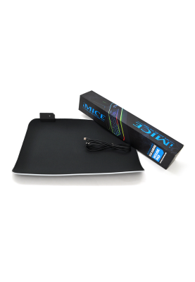 Коврик 350 * 250 для миші iMICE PD-04 тканевий з боковою прошивкою, товщина 4 мм, RGB, під USB- вихід, Color Box