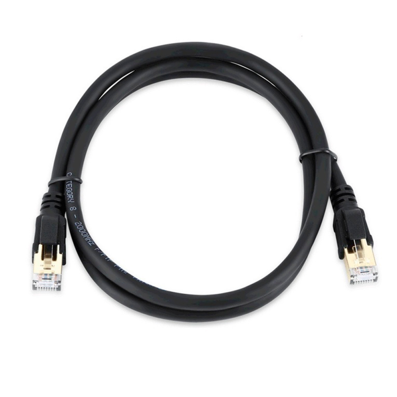 Патч-корд литий VEGGIEG, CCA, SSTP, RJ45, Cat.8, 1,5m, чорний