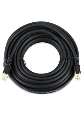 Патч-корд литий VEGGIEG, CCA, SSTP, RJ45, Cat.8, 10m, чорний
