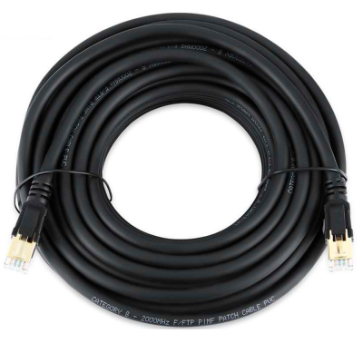 Патч-корд литий VEGGIEG, CCA, SSTP, RJ45, Cat.8, 10m, чорний
