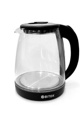 Електричний чайник BITEK BT-3110, з підсвічуванням, 2400W, 1.8L, Black