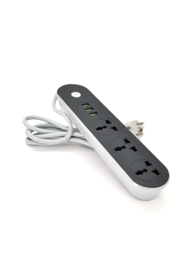 Мережевий фільтр ТВ-Т56, 3 розетки + 3 USB, 2 м, перетин 3х0,75мм, 2500W, Black, Box