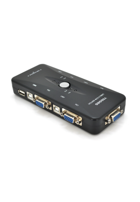 4-портовий KVM свіч, VEGGIEG K401, перемикач USB, Grey, Blister-Box