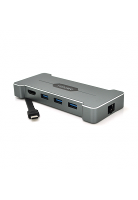 Хаб-конвертор VEGGIEG TC06 Type-C (тато) на Type-C (мама) + USB3.0 * 3 (мама) + HDMI (мама), Silver, Box