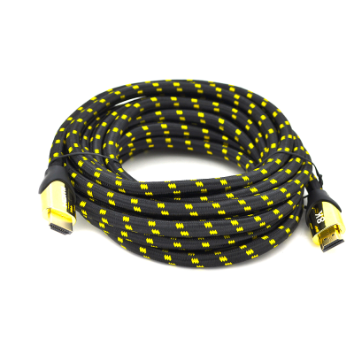 Кабель Ritar PL-HD207 HDMI-HDMI 19 + 1, UltraHD 8K 60HZ, 4K 120HZ, 5.0m, v2,1, OD-6.3mm, з фільтром, в оплетке Black / Gold, коннектор Gold, Blister, Q50