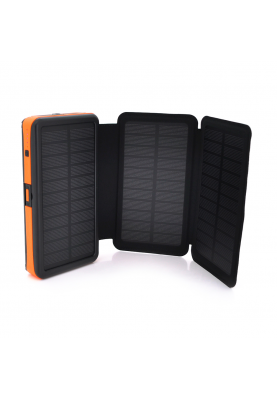 Power bank RH-20000N6W 20000mAh Solar, Flashlight,Input:5V/2A(microUSB,TypeC),Output:5V/2А(2xUSB),Wireless charger,PD/QC3.0,rubberized case,Orange,BOX