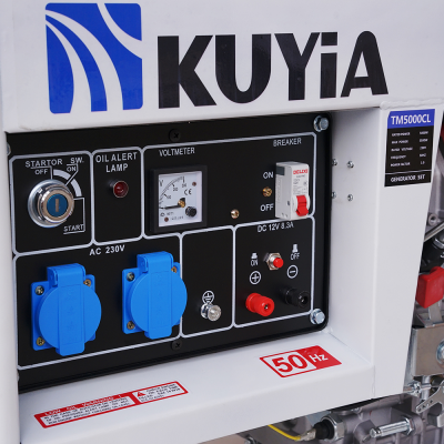 Генератор дизельний Kuyia TM5000CL, однофазний, 110-240V, 50Hz, 4,5-5кВт, об'єм 12,5л