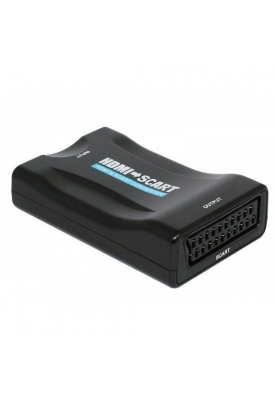 Конвертер HDMI(тато) на SCART(мама), 5V/2A + перехідник, Black, Box, Q250