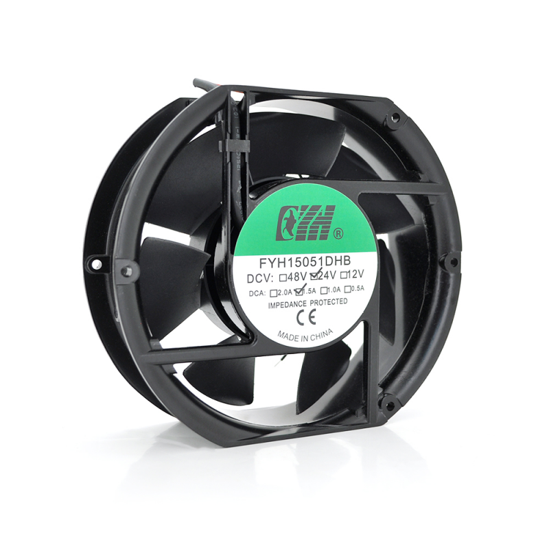 Кулер для охолодження серверних БП FYH15051DHB DC sleeve fan 2pin під паяння - 150*150*25мм, 24V/1.5A, 2600об/хв.