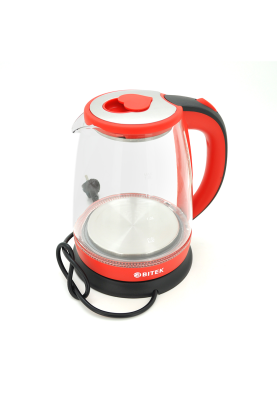 Електричний чайник BITEK BT-3110, з підсвічуванням, 2400W, 1.8L, Red