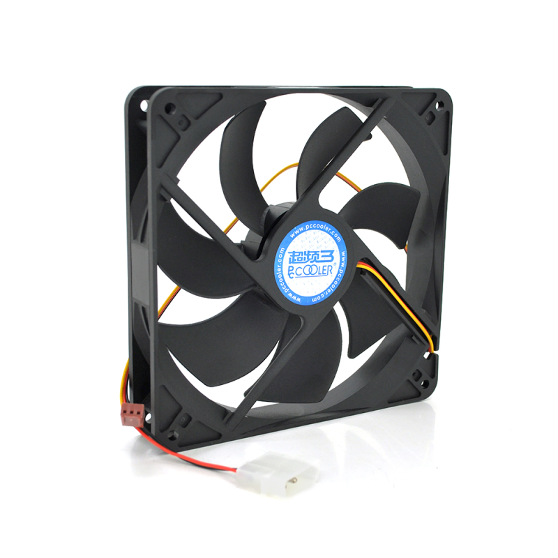Кулер корпусний Pccooler F142, 140x140x25mm, 12V/0.08A, RPM 900±10%, 3-pin + MOLEX, Black, Box