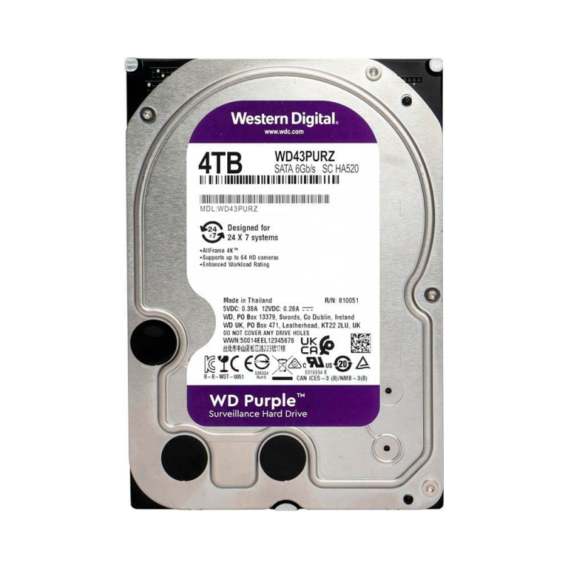 Жорсткий диск Western Digital Purple 4TB 64MB 5400rpm WD43PURZ 6Gb/s