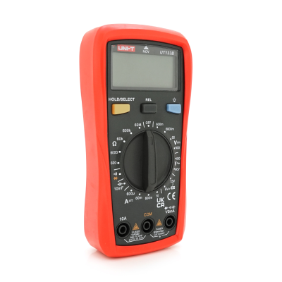 Мультиметр UNI-T UT133B Вимірювання: V (AC/DC), A (DC), Ω, C, NCV. Функції: продзвонювання, тест діодів, перевірка батарей