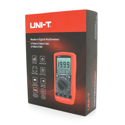 Мультиметр UNI-T UT58C Вимірювання: V (AC/DC), A (AC/DC), Ω, C, °C/°F. Функції: Data Hold, продзвонювання, тест діодів/транзисторів.